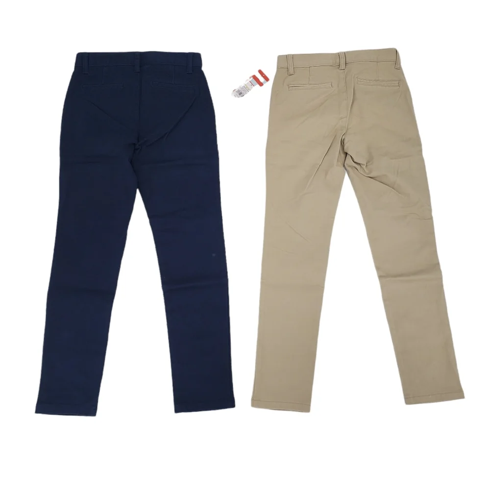 NWT Cat & Jack Girls School Uniform Pants Size 10 - Two Pack Blue And Beige - Picture 2 of 8